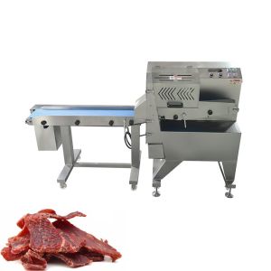 Industrial Beef Jerky Meat Slicers With Conveyor Belt Outlet