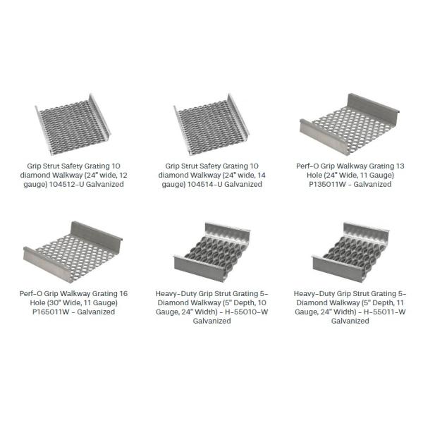 Hot Dip Galvanized Grip Strut Safety Grating Walkway Channels 5" Depth