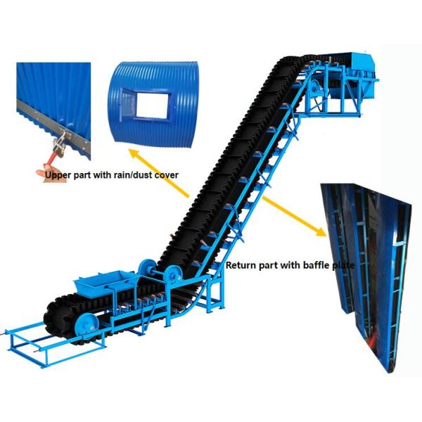 Large Inclined Angle 70° 90° Cleated Conveyor Belt Industrial Belt Conveyors