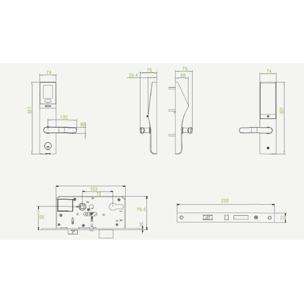 Residential USB Smart fingerprint keyless entry door locks With Embedded Face Recognition