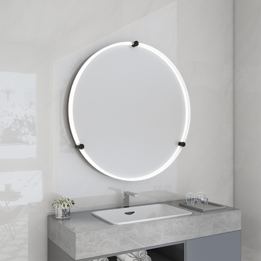 China Modern Bedroom Vanity Mirror With Lights Seamless Light Up Vanity Mirror wholesale