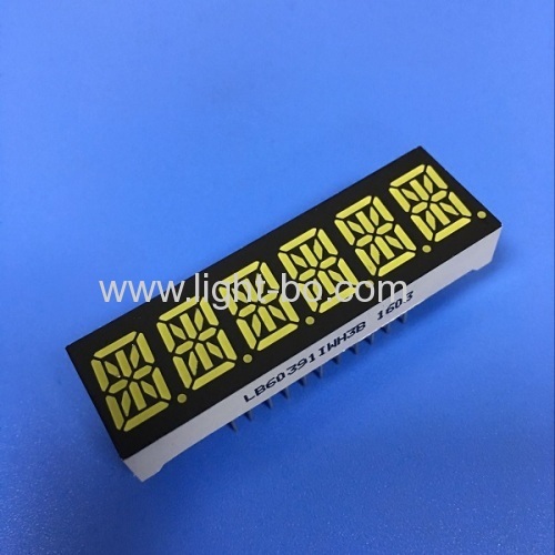 Ultra white 10mm Six digit 14 segment led display common anode for Instrument panel