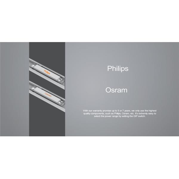 4000K Led Batten Lamp , Led Linear Batten Light Driver Switchable Wattage Adjustment