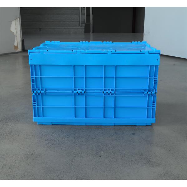 PE Collapsible Moving Folding Crate with Lid for Industrial Stackable Plastic Storage