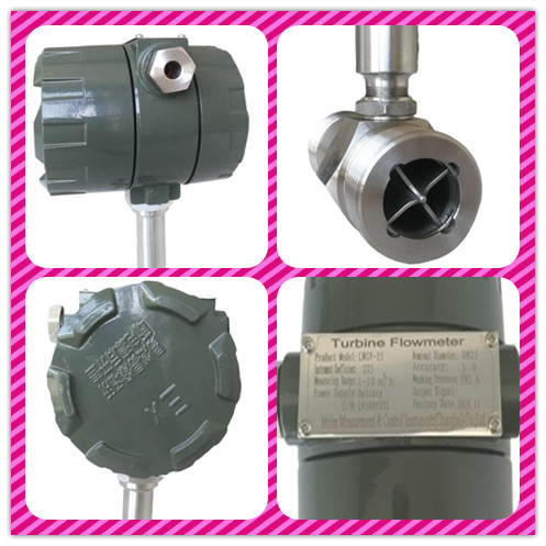 LCD Display Industrial Flow Meter Battery Operated Hot Water Turbine Flow Metre