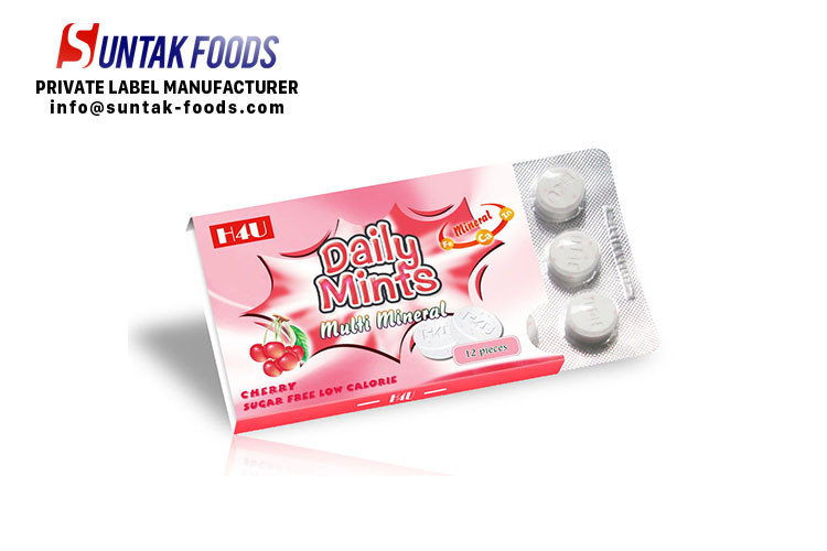 China Custom Round White Functional Candy Multi Mineral Sour Cherry Candy wholesale
