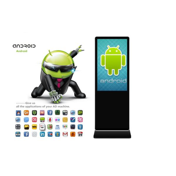 LCD Kiosk Signage Display Stands , Floor Standing Touch Screen Kiosk Android System