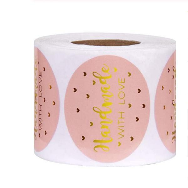 Synthetic Paper Waterproof Thank You Sticker Roll Flexographic Printing