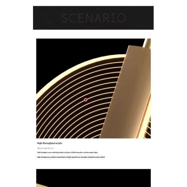 High Ceiling Villa Staircase Led Chandelier Spiral Staircase Round Cake Acrylic Hanging Chandelier Modern Household Lamps