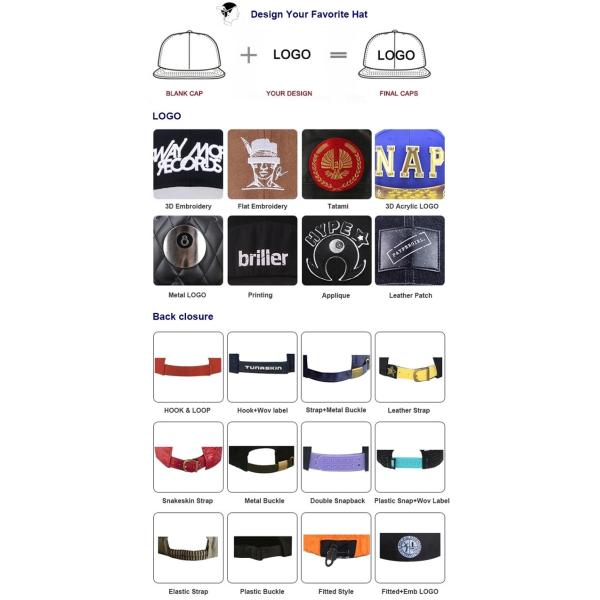 Mens Metal Buckle Hat Black Animal Caps Custom Embroidered Logo Patch Baseball Hat