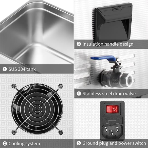 Skymen 15L 240W Digital Ultrasonic Cleaner Bath with Heater and Timer