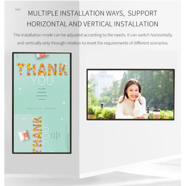 8G Memory 49Inch Wall Mounted Advertising Display For Catering
