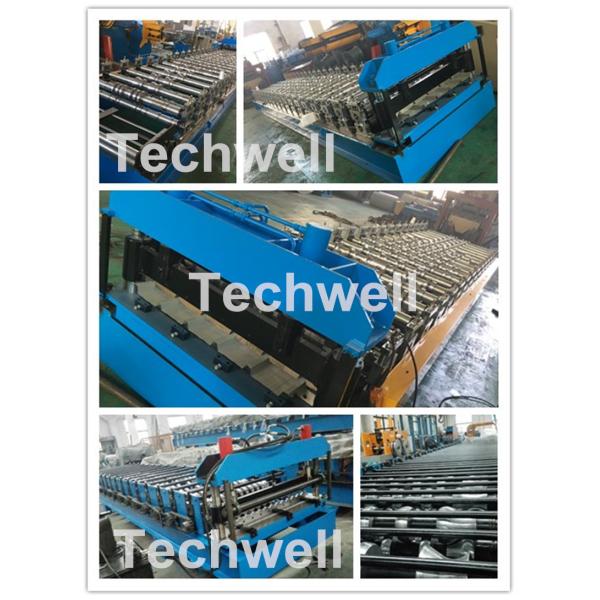 Reasonable Cold Roll Forming Machine For PU Roof Panels , PPGI Galvanized Steel Raw Material