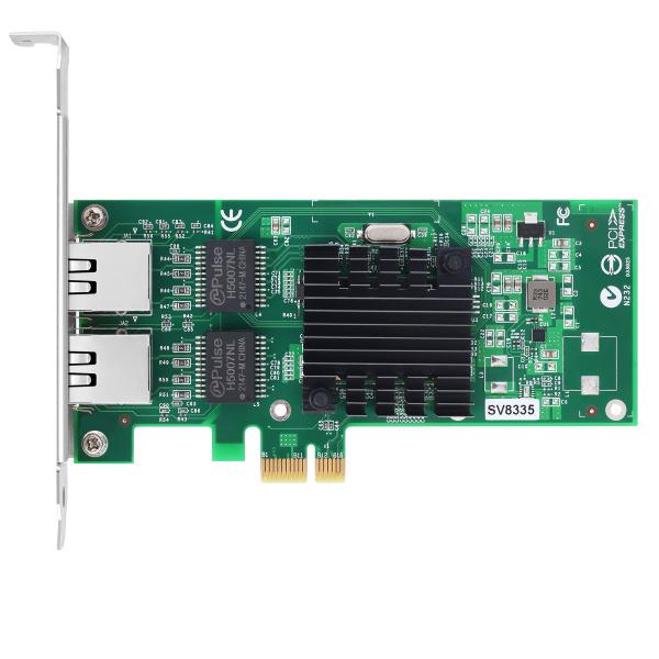 I576T2 Network Interface Card SV8335 PCIe v2.0 2.5GT/S x1 lanes HL82576EB RJ45 Dual Ports 10/100/1000 Mbps