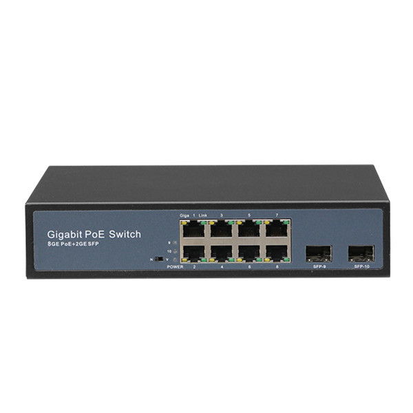 10/100/1000M Fiber Optic POE Switch 8 Port Fiber To Ethernet Converter Switch