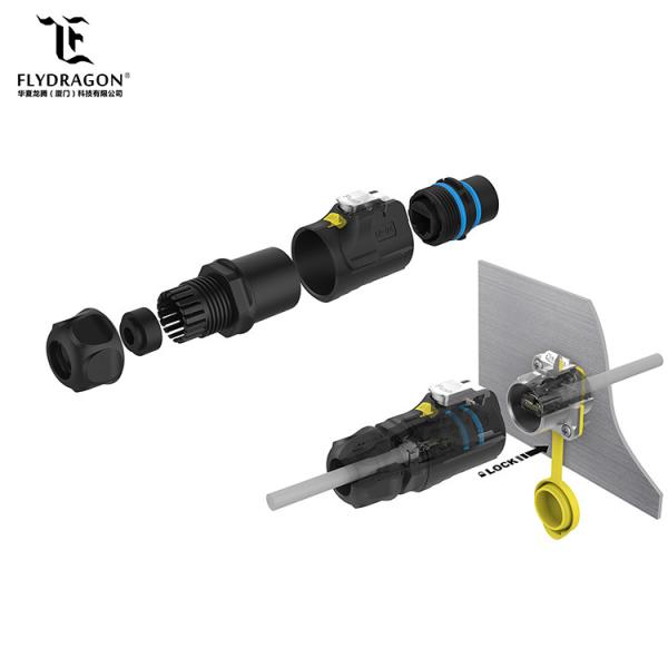 Black Plastic RJ45 Connecter Cat5e Outdoor Waterproof Ethernet Cable PBT Plug Hot sale 8 Core Connector For Signal