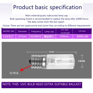self ballast UVC bulbs eliminate pathogens purify water and air