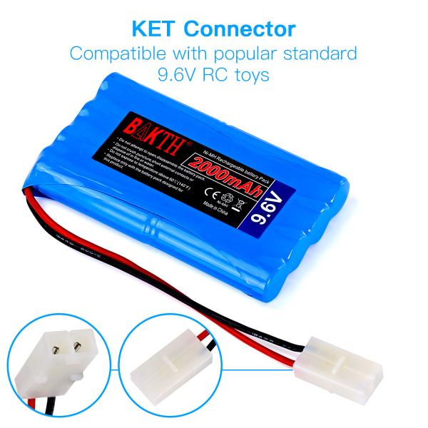 9.6V 2000mAh Nickel Metal Hydride Battery Pack BAKTH With Tamiya Connector