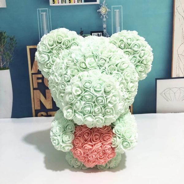 New Style Rose Bear 25 colors Available In Stock 40 cm Standing Foam/PE Rose Bear
