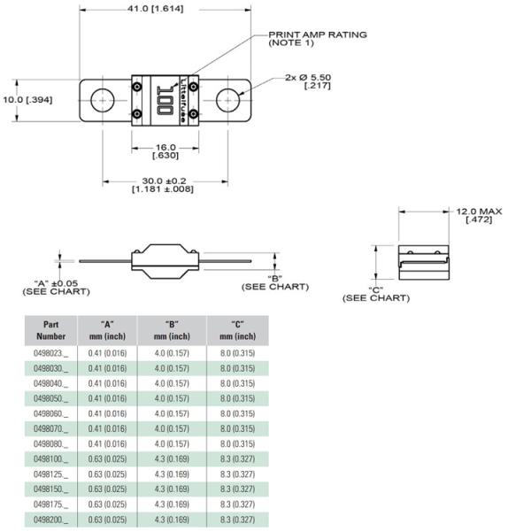 Automobile AMI MIDI Fuse PA66 32V 200A High Current Bolt Type Fuse