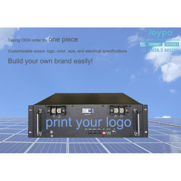 Joypo 5120Wh 51.2V 100Ah Lithium LiFePO4 Storage Battery For Solar Power System