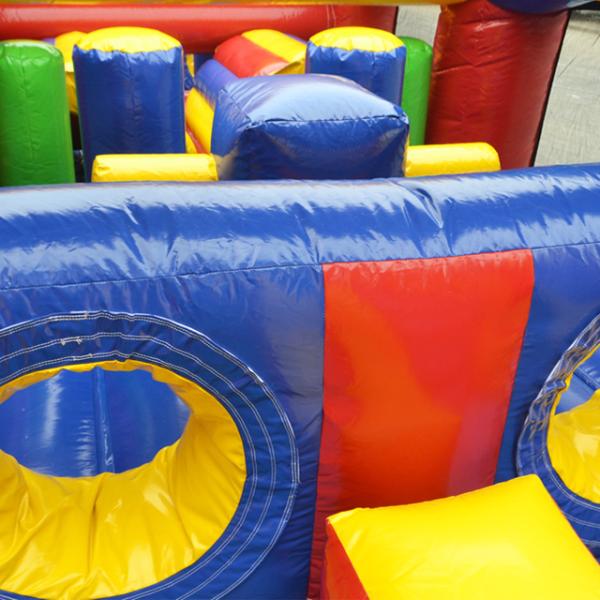 Commercial Obstacle Course Jumping Castle Colourful For Kids Amusement