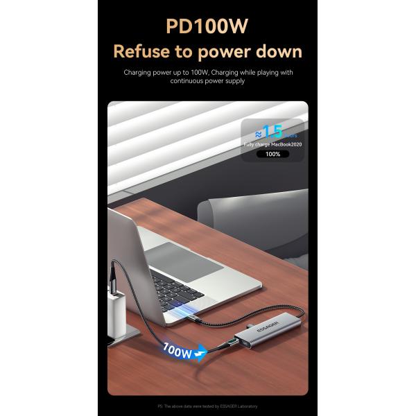 External Hard Drive Enclosure 8 In 1 Laptop USB C HUB 10Gbps For M.2 PCIe NVMe And SATA SSD