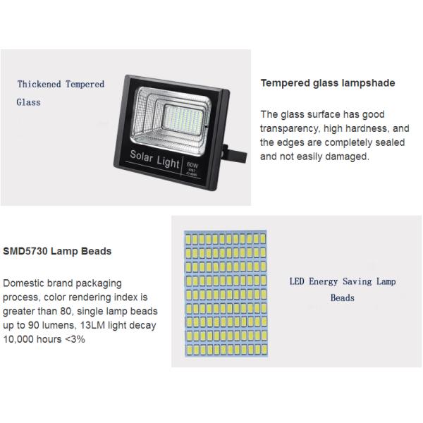 High Brightness Solar LED Flood Lights 40W 3000K-6500K Popular Design 2600LM