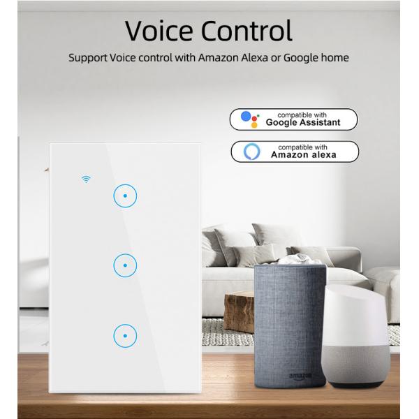 2.4GHz Smart 4 Gang Light Switch 0.6kg Wifi Light Switch No Neutral Zigbee