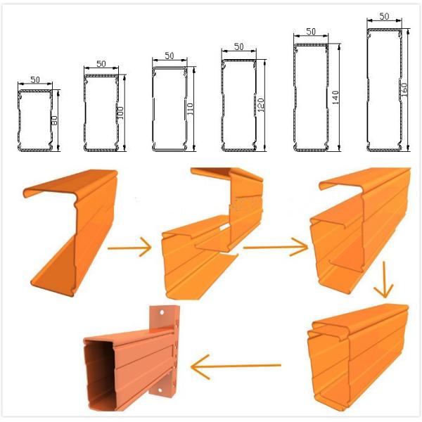 Galvanized Steel Box Beam Rack Roll Forming Machine 8-10m / Min With 15 Stations