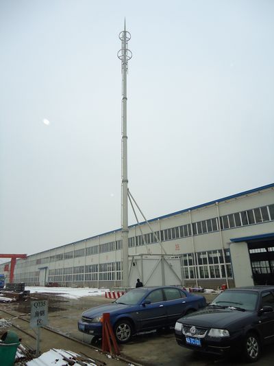 Rapid Deployment Tower Monopole Red And White Hot Dip Galvanized