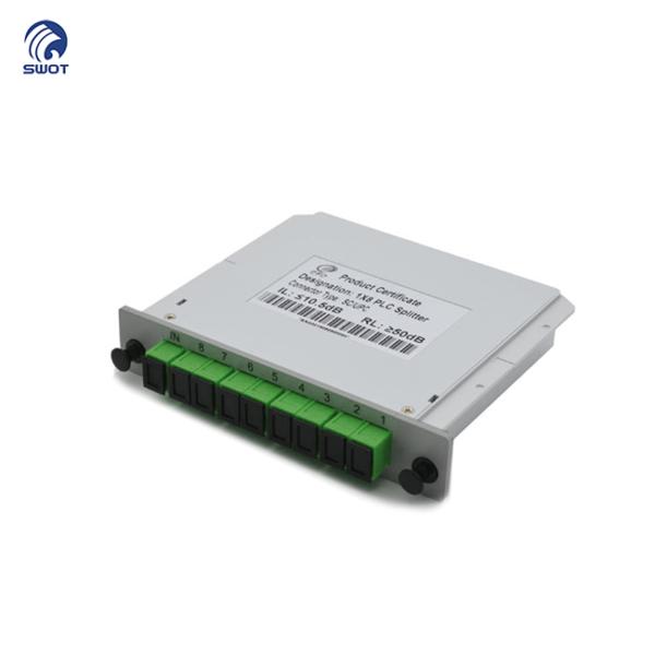 1×4 SC APC Fiber Optic Splitter , Mini Type PLC 4 Way Splitter For Cable TV