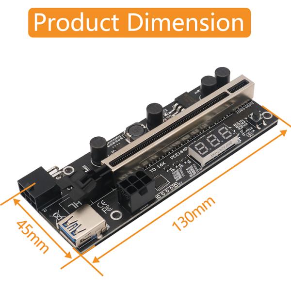 PCIE Riser 1x To 16x Graphic Extension With Temperature Sensor For Bitcoin