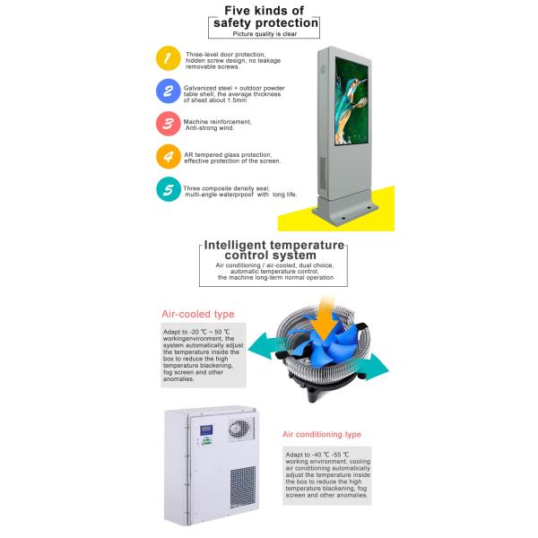 55" floor standing digital signage display, totem, lcd advertising kiosk