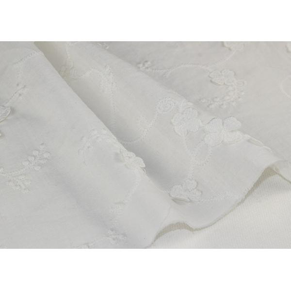 Fashion 3D Flower Lace Fabric , Embroidered Cotton Lace Fabric By The Yard