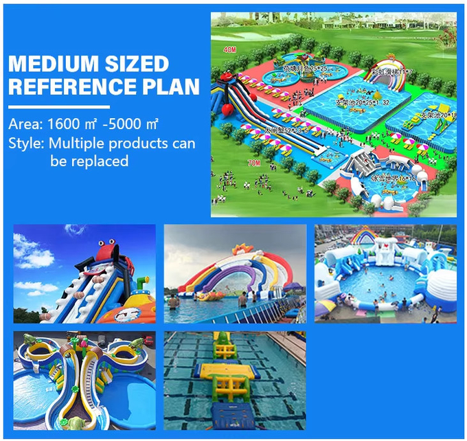 Customizable 45x58m INFLATABLE WATER PARK for Your Water Park Business