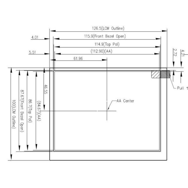 40 Pin Color 5.6 Inch TFT LCD RGB Display With Resistive Touch Panel
