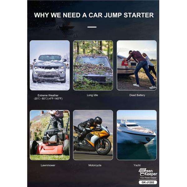 High Power Portable Battery Jump Starter 2000A 16000mAh 2000A With Led Flashlight