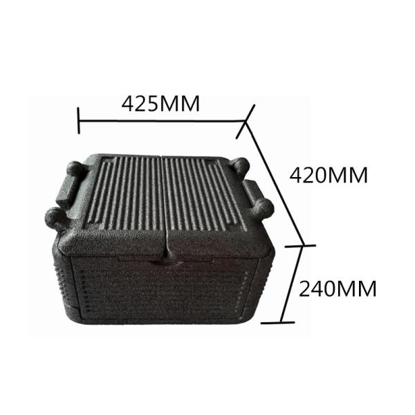 High Density 60deg Gray Insulated Styrofoam Box 24L Fast Food Cooler Box