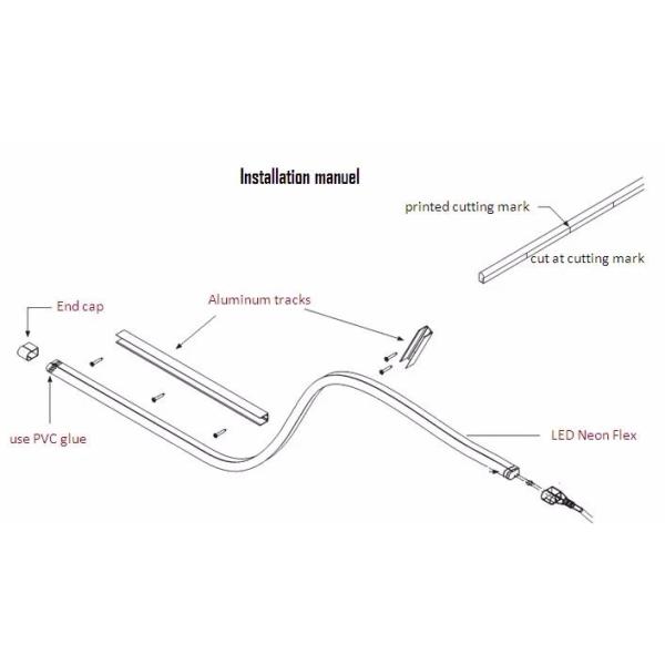 Advertising Signboard SMD 5050 LED Strip Light Round Neon Flex CE UL Approval