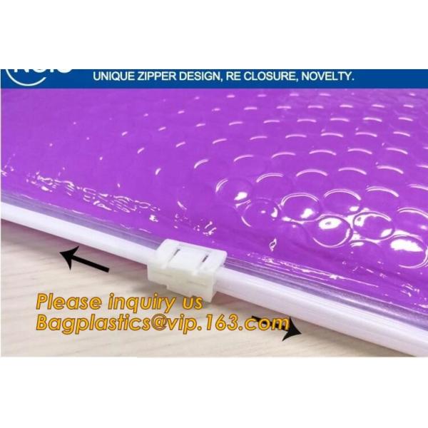 Cosmetic Pink Slider Padded Bag/Silver Zip lockkk Bag With Bubble,Padded Envelopes Cheap Aluminium Foil Zip lockkk Holographic