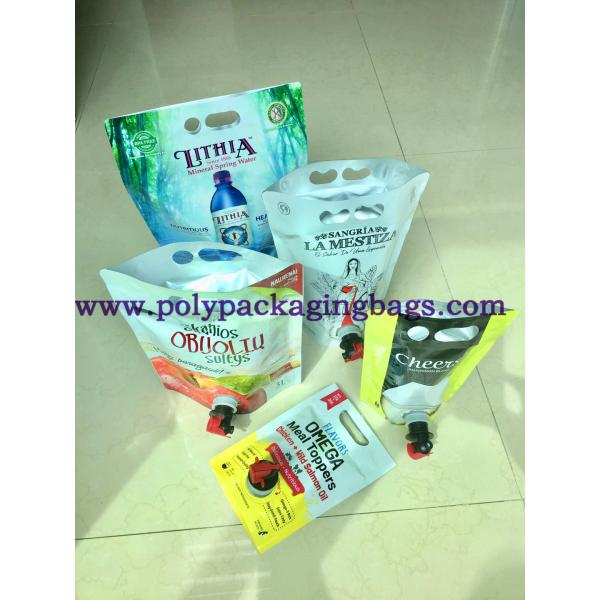 1.5L 3L 5L Red Wine Stand Up Liquid Bags With Butterfly Valve / Spigot