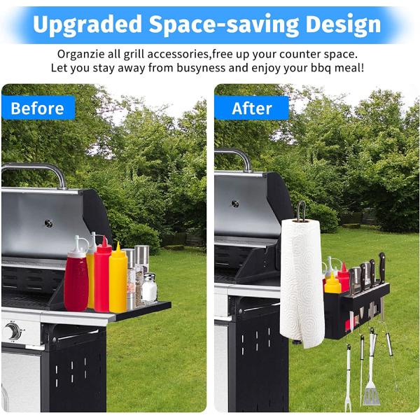 Griddle Caddy with Magnetic Tool Holder Paper Towel Holder for Blackstone 28"/36" Griddles/Prep Cart