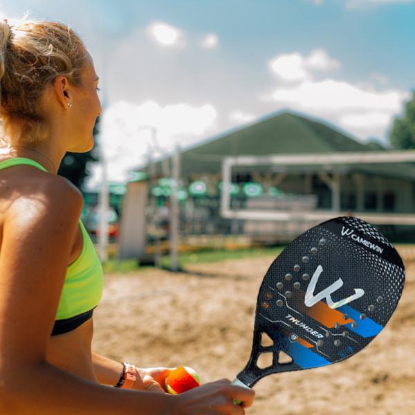 18k Carbon Fiber Beach Tennis Racket Rough Surface Paddle Tennis Padel