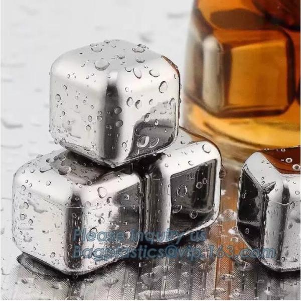 Customized stainless steel whiskey ice cube stone, Mini Stainless Steel Ice Cube Whisky Stone wholesale, bagease, pac