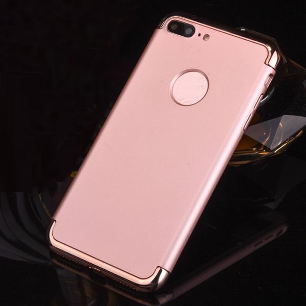3 in 1 Hard PC Plating Border Solid Color Back Cover Cell Phone Case For iPhone 7 7 Plus 6 6s Plus