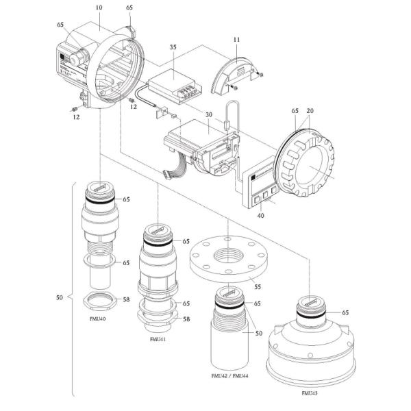 Endress Hauser 71386715 Display VU331 Version 3 Alphanumeric Display 4-line For FMU40/FMU41/FMU42/FMU43/FMU44.