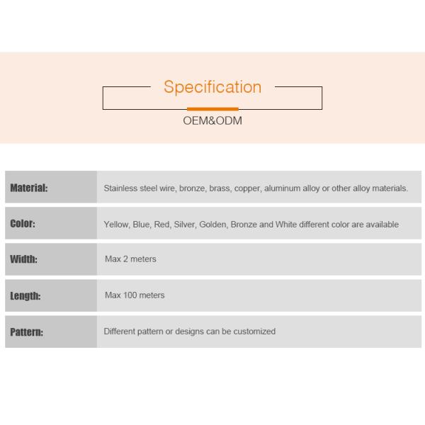 Decorative Architectural Wall Cladding Woven Wire Mesh Laminated Glass