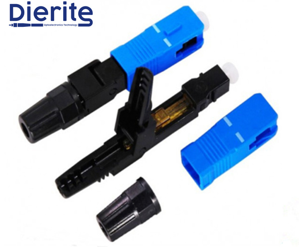 Sc Upc Fiber Optic Cable Connector 0.9 2.0 3.0mm Pre Polished Ferrule Field Assembly Connector