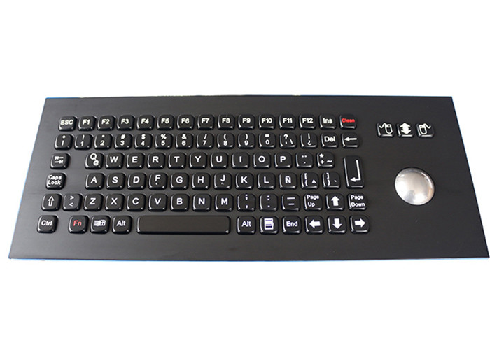 China Black Industrial Customized Stainless Steel Keyboard With Trackball 86 Keys wholesale